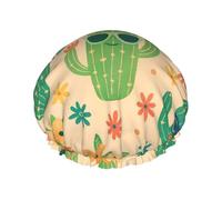 Cactus Amusant Bonnet De Douche Femme Élastique Bonnet De Bain Confortable Charlotte Cheveux Pour Natation Hôtel Bain