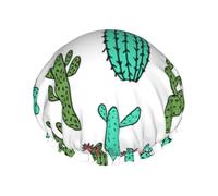 Cactus Cactées Design de cactus,Bonnet de douche/bonnet de nuit double couche imperméable et élastique, bonnet de bain réutilisable