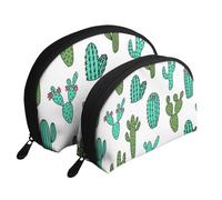 Cactus Cactus Conception De Cactus, Trousse de Maquillage Coquille Femme Petit Porte-Monnaie Trousse de Toilette Trousse à cosmétiques 2 pièces
