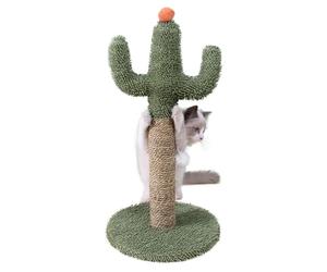 Cactus Cat Tree - Post Naturel, Base Robuste | Structure De Rayures Verticale, Accessoire De Jouets Engageant Et Décor De Cactus Élégant Pour L'exercice De Chaton, Zone De Jeu De Salon, Espace De Déla