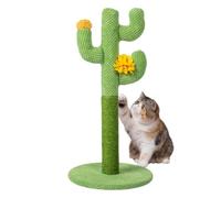 Cactus Cat Tree - Tall Cat Scratching Post, Sisal Rope Wrap, Tall Vertical Claw Pad, Cats Climbing Activity Center with Scratching Posts | Great Play Accessory for Indoor Cats and Kittens