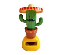 Cactus dansant pour le tableau de bord jouet solaire interactif pour SUV camion et caravane figure amusante à tête qui bouge comme cadeau pour les road trips 1 pièce - Figure solaire à tête mobile Déc