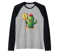 Cactus de Dessin animé Tenant Un Panneau Qui Dit câlin avec Prudence, dans Manche Raglan