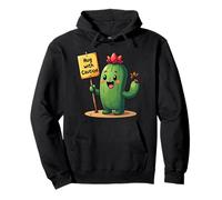 Cactus de Dessin animé Tenant Un Panneau Qui Dit câlin avec Prudence, dans Sweat à Capuche
