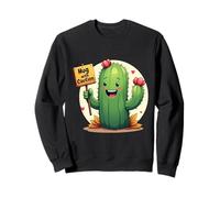 Cactus de Dessin animé Tenant Un Panneau Qui Dit câlin avec Prudence, dans Sweatshirt