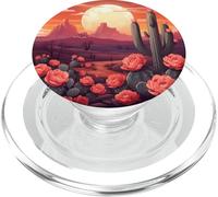 Cactus Desert Western Country Boho Paysage Beige Marron PopSockets PopGrip pour MagSafe