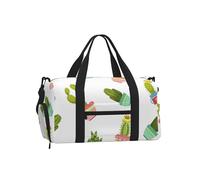 Cactus et Plantes succulentes en Pots de Fleurs,Sac de Sport bandoulière à Main, Sac de Voyage Grande capacité pour Femmes et Hommes