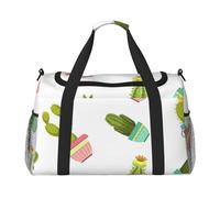 Cactus et Plantes succulentes en Pots de Fleurs,Sacs de Sport, Sacs de Voyage bandoulière pour Le Sport, Sacs de Voyage Grande capacité pour Femmes et Hommes