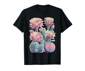 Cactus Floral Pastel Plante Succulente avec Fleurs Botanique T-Shirt