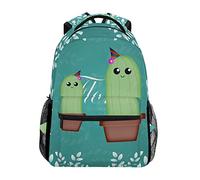 Cactus Leaves Shoulder Backpack Student Bookbags for Travel Kid Girls Boys