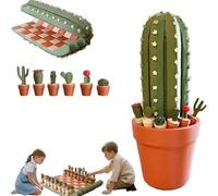 Cactus Peut Enrouler des Pièces D'échecs，cactichess - Jeu D'échecs De Cactus，3D Printed 32pcs Chess Board Set ，Pièces Uniques en Forme De Plante, Cadeau pour Enfants Et Adultes-a