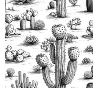 Cactus Plantes Succulentes Papier Peint Épaissir Mat Auto Adhésif 44x1000 cm Plantes Dessinées à La Main Meubles Autocollants Amovible Comptoir Contact Papier Stickers Muraux pour Bains Salon Chambre