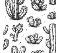 Cactus Plantes Succulentes Papier Peint Épaissir Mat Auto Adhésif 44x300 cm Plantes Dessinées à La Main Meubles Autocollants Amovible Comptoir Contact Papier Stickers Muraux pour Bains Salon Chambre