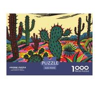 Cactus Puzzle 1000 Pièces Educa Jouet en Bois Divertissement Créatif De l'art De La Décoration Jardin Jeu Éducatif Challenge Toy pour Adultes Et Enfants À Partir De 12 Ans 70x50cm/1000pcs