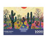 Cactus Puzzle 1000 Pièces Educa Jouet en Bois Jeu D'Intelligence Décoration Intérieure Jardin Jeu Éducatif Challenge Toy Adultes Et Enfants À Partir De 14 Ans 38x26cm/1000pcs