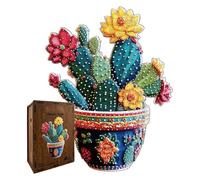 Cactus Puzzle - Fun Puzzle En Bois Pour Jeu En Famille | Art Casse-tête de Cactus |