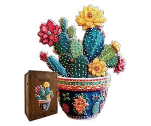 Cactus Puzzle - Fun Puzzle En Bois Pour Jeu En Famille | Art Casse-tête de Cactus |