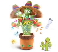 Cactus Qui Danse et Parlant/Chantant, Jouet en Peluche de Cactus électronique Dansant, Cadeaux pour Enfants, 120 chansons (Chant + Danse + Répétition + Lumineux)