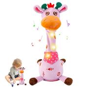 Cactus Qui Danse et Répète avec Fonction de Contrôle du Volume, Poupée en Peluche Légère Qui Répète ce Que Vous Dites, Jouet pour Encourager la Parole, Cadeau et Décoration pour la Maison, Girafe Rose