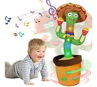 Cactus Qui Danse et Répète,Éclairage,Répète ce Que Tu Dis,Jouet Cactus Éducatif Interactif,120 Chansons, Contrôle du Volume, Cadeaux Amusants pour Les Enfants et Décoration