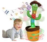 Cactus Qui Danse et Répète,Éclairage,Répète ce Que Tu Dis,Jouet Cactus Éducatif Interactif,120 Chansons, Contrôle du Volume, Cadeaux Amusants pour Les Enfants et Décoration