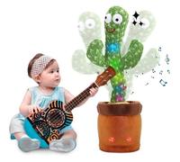 Cactus Qui Danse et Répète Francais,Le Cactus Qui Parle et Qui Danse,Talking Cactus Peluche Musical Bebe,Jouet Cactus Qui Repete