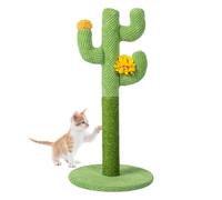 Cactus Scratcher Tree - Vertical Cactus Tree, Interactive Kitten Scratcher Tower | Three Pole Climbing Post Design, Fun Indoor Scratching Play Structure, for Adult Cats and Small