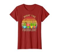 Cactus Succulents Plants Gardening Retro What The Fucculent T-Shirt, Femme, Canneberge, S