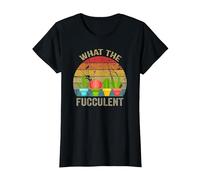 Cactus Succulents Plants Gardening Retro What The Fucculent T-Shirt, Femme, Noir, 3XL