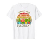 Cactus Succulents Plants Gardening Retro What The Fucculent T-Shirt, Homme, Blanc, XXL