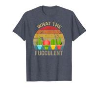 Cactus Succulents Plants Gardening Retro What The Fucculent T-Shirt, Homme, Bleu Chiné, M