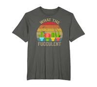 Cactus Succulents Plants Gardening Retro What The Fucculent T-Shirt, Homme Grandes Tailles, Asphalte, 4X Tall