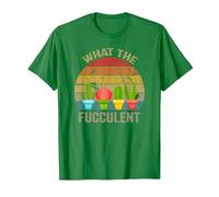 Cactus Succulents Plants Gardening Retro What The Fucculent T-Shirt, Homme, Vert Kelly, M