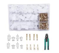 CACUINA Lot de 380 connecteurs électriques 2,8 mm 2P/3P/4P/6P pour voiture, moto, 40 ensembles de connecteurs mâles et femelles à cosse et connecteurs Kit de prise à sertir, 380PDZ
