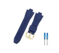 CACVGVMGTW Bracelet de montre Durable et sûr, 13x29mm, adapté à Michael Kors Mk8729 8184 9020, Interface convexe, personnalité sportive, bracelet de montre en caoutchouc de Silicone(Dark Blue-Golden-K