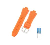 CACVGVMGTW Bracelet de montre Durable et sûr, 13x29mm, adapté à Michael Kors Mk8729 8184 9020, Interface convexe, personnalité sportive, bracelet de montre en caoutchouc de Silicone(Orange-Steel-K2)