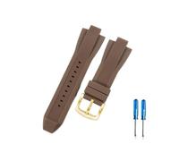 CACVGVMGTW Bracelet de montre Durable et sûr, 13x29mm, adapté à Michael Kors Mk8729 8184 9020, Interface convexe, personnalité sportive, bracelet de montre en caoutchouc de Silicone(Brown-Golden-K2)