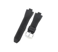 CACVGVMGTW Bracelet de montre Durable et sûr, 13x29mm, adapté à Michael Kors Mk8729 8184 9020, Interface convexe, personnalité sportive, bracelet de montre en caoutchouc de Silicone(Black-Steel-K2)
