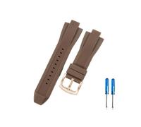 CACVGVMGTW Bracelet de montre Durable et sûr, 13x29mm, adapté à Michael Kors Mk8729 8184 9020, Interface convexe, personnalité sportive, bracelet de montre en caoutchouc de Silicone(Brown-Rose-K2)