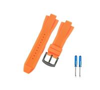 CACVGVMGTW Bracelet de montre Durable et sûr, 13x29mm, adapté à Michael Kors Mk8729 8184 9020, Interface convexe, personnalité sportive, bracelet de montre en caoutchouc de Silicone(Orange-Black-K2)
