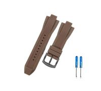 CACVGVMGTW Bracelet de montre Durable et sûr, 13x29mm, adapté à Michael Kors Mk8729 8184 9020, Interface convexe, personnalité sportive, bracelet de montre en caoutchouc de Silicone(Brown-Black-K2)