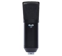 CAD AUDIO U29 Microphone à condensateur à grande membrane USB (cardioïde, 20 Hz - 20 kHz, convertisseur A/N intégré, pour MAC ou PC, incl : câble USB, pare-brise, pince et support de table), Noir