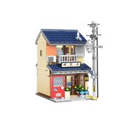 CaDA Bâtiments Magasin de Thé Japonais, Kit Machiya Machiya avec Lumières USB, 1200 Pièces, Série Magasins Japonais