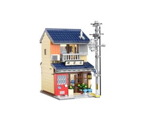 CaDA Bâtiments Magasin de Thé Japonais, Kit Machiya Machiya avec Lumières USB, 1200 Pièces, Série Magasins Japonais