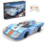 CaDA C51076W Modèle de bloc de construction de voiture de course, voiture de sport GT classique, suspension mobile et portes ouvertes, 266 pièces pour adulte