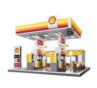 Deqube Shell Gas Station Construction Game 1309 Pieces Multicolore Enfants