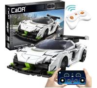 Cada Construction Blocks Remote Controlled Car White 22 cm Fantasma Race Car Vehicle 322 pieces RC Dual Mode