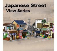 Cada-décennie s de construction d'architecture de ville à LED, briques de vue sur la rue japonaise, boutique à LED, chignon cuit à la vapeur, maison d'été, 73 jouets Argent
