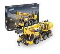 CaDA Jeu de construction Camion-grue 658 pièces Jaune pour enfants