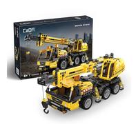 CaDA Jeu de construction Camion-grue 658 pièces Jaune pour enfants